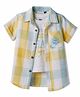 Ruff Cotton Woven Shirt with Tees Checks Yellow 3-4 Years
