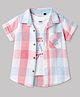 Ruff Cotton Woven Half Sleeves Checked Shirt With Inner Tank T-Shirt - Red