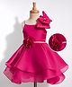 Mark & Mia Woven Sleeveless Party Dress With Floral & Bow Applique - Fuschia
