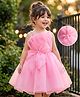 Mark & Mia Woven Sleeveless Solid Party Dress With Bow Applique - Pink