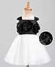 Mark & Mia Woven Sleeveless Party Dress With Floral Applique - Black