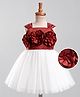 Mark & Mia Woven Sleeveless Party Dress With Floral Applique - Maroon