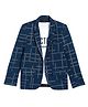 Charchit Cotton Blend Woven Full Sleeves Abstract Printed Blazer With Tee - Navy Blue