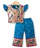 Bhartiya Paridhan Silk Woven Sleeveless Indo Western Top & Palazzo Set with Bird Embroidery -  Blue