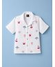 Little Kangaroos Cotton Woven Printed Shirts Half Sleeves White 5-6 Years