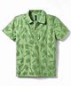 Little Kangaroos Cotton Woven Half Sleeves Polo T-Shirt With Palm Tree Embroidery - Green