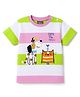 Little Kangaroos Knit Half Sleeves T-Shirt with Dog Patch - Purple