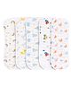 ZIKKU Cozy Cotton Baby Burp Cloths Pack of 5 Car Print, 100% Cotton Muslin Soft & Absorbent Burp Cloth Set for Newborn Baby Boys & Girls