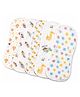 ZIKKU Cozy Cotton Baby Burp Cloths Pack of 5 Dino Print, 100% Cotton Muslin Soft & Absorbent Burp Cloth Set for Newborn Baby Boys & Girls