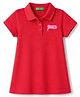 UCB Cotton Knit Half Sleeves One Piece Frock With Text Print - Red