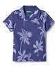 UCB Cotton Woven Shirt Half Sleeve Resort Collar Palm Print Blue 2-3 Years