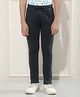 CRIMSOUNE CLUB Cotton Woven Solid Pants - Navy Blue