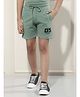 CRIMSOUNE CLUB Cotton Woven Numerical Printed Shorts   - Green