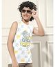 CRIMSOUNE CLUB Cotton Woven Sleeveless Checked & Lifter Text Printed Tee - White