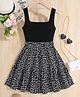 The Kids Club Cotton Blend Woven Sleeveless Floral Printed Dress - Black