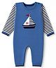 ToffyHouse Knit Full Sleeves Stripes & Boat Printed Romper -Blue
