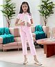 Sweety NX Cotton Blend Woven Half Sleeves Hearts Printed Top & Capri Pant Set With Jacket - Pink