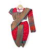 Bhartiya Paridhan Silk Woven Half Sleeves Saree & Blouse with  Embroidery - Dark Pink