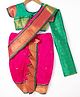 Bhartiya Paridhan Silk Woven Half Sleeves Blouse & Saree With Polka Dot Zari Work - Pink