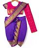 Bhartiya Paridhan Silk Woven Half Sleeves Blouse & Saree With Polka Dot Zari Work - Purple