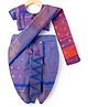 Bhartiya Paridhan Silk Woven with Half Puffed Sleeves Blouse And Zari Bordered Nauvari Saree -Purple