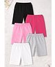 Trampoline Cotton Lycra Knit Pack Of 5 Solid Cycling Shorts - Multi Colour