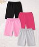 Trampoline Cotton Lycra Knit Pack Of 4 Solid Cycling Shorts - Multi Colour