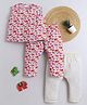 BAATCHEET Cotton Woven Sleeveless Elephant Printed Coordinating Jhabla & Pajamas Set - Pink