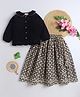 BAATCHEET Cotton Woven Three Fourth Sleeves Floral Printed Gota Lace Embellished Lehenga Choli Set - Black