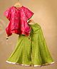 Casa Ninos Chanderi Woven Half Sleeves Zari Embroidered Kurti & Sharara Set - Multi Colour