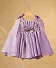 Casa Ninos Organza Woven Sleeveless Bow Applique Detailed Dress - Purple