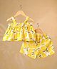 Casa Ninos Cotton Woven Sleeveless Lemons Printed Coordinating Top & Shorts Set - Yellow