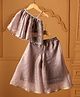 Casa Ninos Tissue Woven Sleeveless Solid Top & Sharara Set - Purple