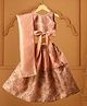 Casa Ninos Tissue Woven Sleeveless Floral Printed & Gota Embellished Lehenga Choli Set With Dupatta - Peach