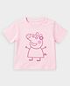 Mi Arcus Cotton Elastane Knit Peppa Pig Featuring Half Sleeves Peppa Pig Printed Tee - Pink
