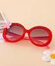 Babyhug Free Size Sunglasses With Floral Applique - Pink & Red