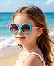 Babyhug Free Size Solid Color Sunglasses With Floral Applique - Blue & Pink