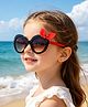 Babyhug Solid Coloured Sunglasses With Bow Applique - Black & Red