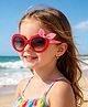 Babyhug Solid Coloured Sunglasses With Bow Applique - Red & Pink