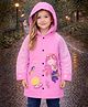 The little lookers Full Sleeves Mermaid & Sea Horse Printed Hooded Raincoat - Pink