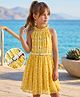 Hola Bonita Woven One Piece Dresses/Frocks Sleeveless Halter Neck Printed Multi Color 5-6 Years