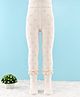 Mustang Cotton Knit Full Length Tights With Frill And Bow Detailing - Off White
