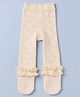 Mustang Cotton Knit Full Length Tights With Heart Design in Offwhite