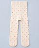 Mustang Cotton Knit Full Length Tights with Hearts Design in Offwhite