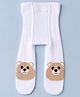 Mustang Cotton Knit Full Length Tights with Bear Design in White