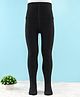 Mustang Cotton Knit Full Length Soft Comfort Solid Tights - Black