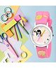 Kool Kidz Girl & Floral Designed Analogue Watch - Pink