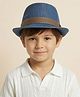 Vritraz Cotton Woven Strip Detailed Hat - Blue - Circumference - 52-56 Cm