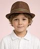 Vritraz Cotton Woven Strip Detailed Hat - Brown - Circumference - 52-56 Cm