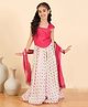 StyloBug Woven Sleeveless Sequins Embellished Lehenga Choli With Dupatta Set - Magenta